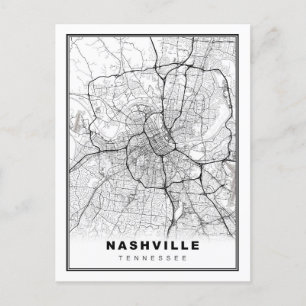 Nashville Map Holiday Postcard