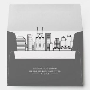 Nashville Modern Deco Skyline Reveal Envelope
