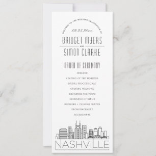 Nashville   Modern Deco Wedding Program Invitation