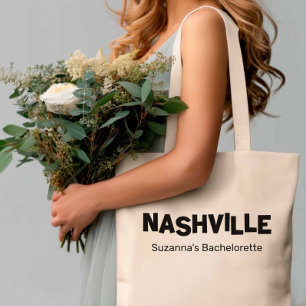 Nashville Modern Minimalist Black Bachelorette Tote Bag