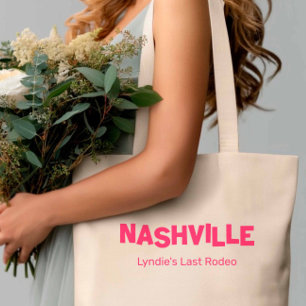 Nashville Modern Minimalist Hot Pink Bachelorette Tote Bag
