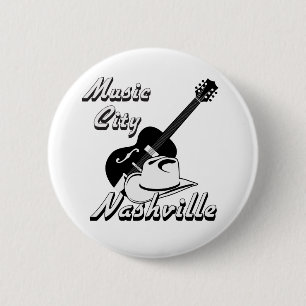 Nashville. Music city 6 Cm Round Badge