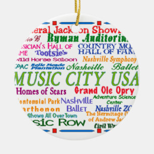 Nashville Music City Ceramic Tree Decoration