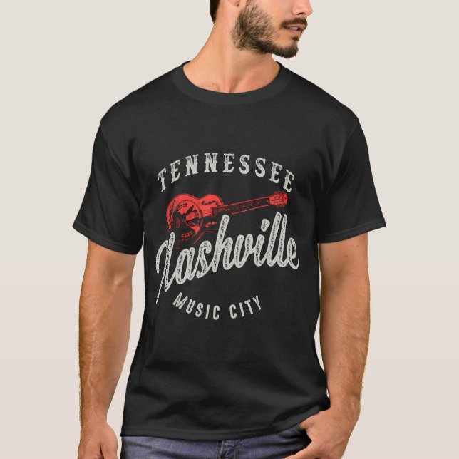 Nashville Music City Guitar T-Shirt (Front)