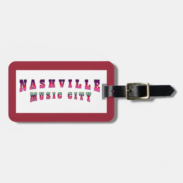 Nashville Music City Luggage Tag (Front Horizontal)