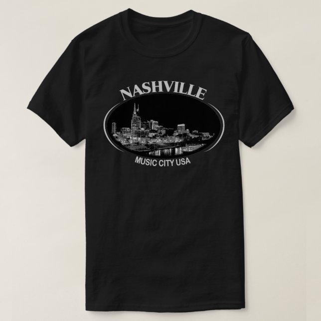 Nashville Music City Men's Basic Dark T-Shirt (Design Front)