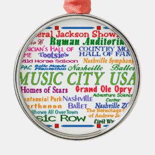 Nashville Music City Metal Tree Decoration
