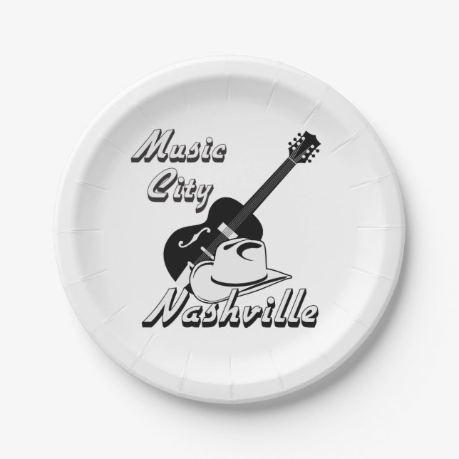 Nashville. Music city Paper Plate (Front)