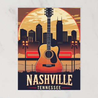 Nashville Music City Postcard