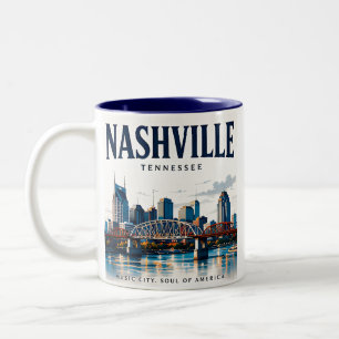 Nashville Music City Spirit Two-Tone Coffee Mug