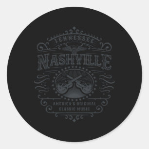 Nashville Music City Tennessee Classic Round Sticker