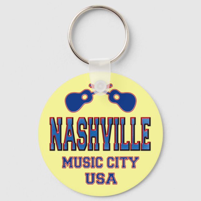Nashville, Music City USA Key Ring (Front)