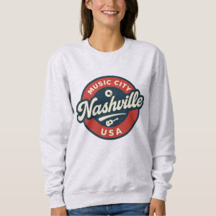 Nashville Music City USA Retro Badge – Vintage Sweatshirt