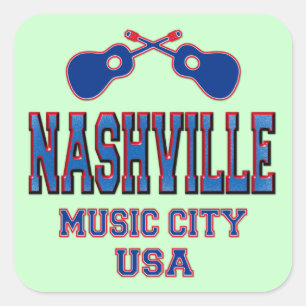 Nashville, Music City USA Square Sticker