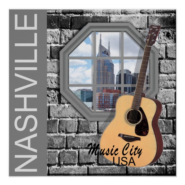 Nashville Music City Window Poster (Front)