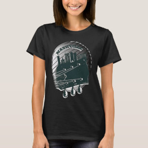 Nashville Music Guitar USA Skyline Silhouette Outl T-Shirt
