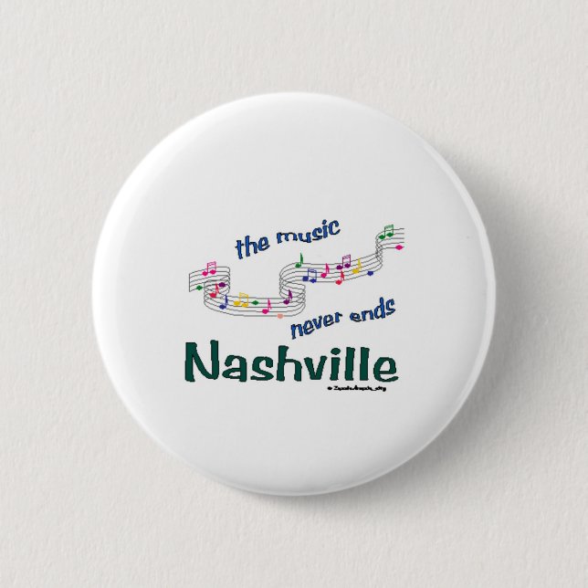 Nashville Music Notes 6 Cm Round Badge (Front)