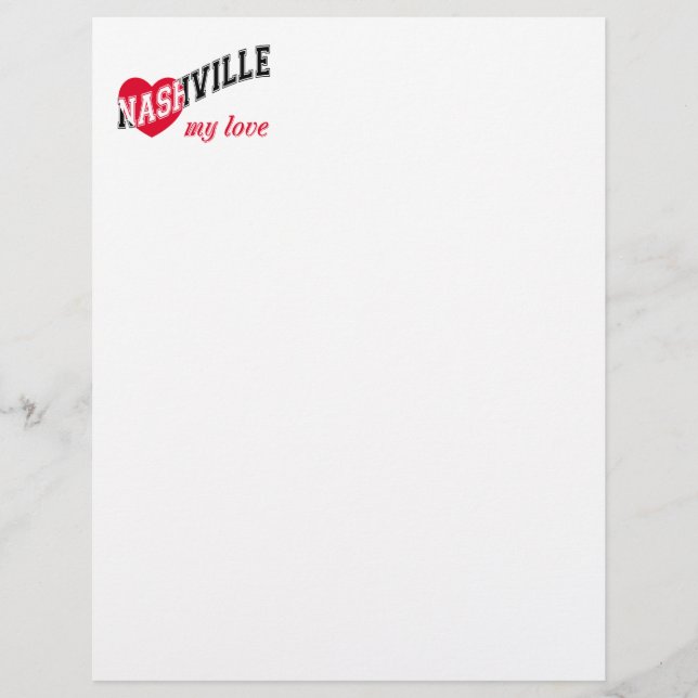 Nashville my love custom letterhead (Front)