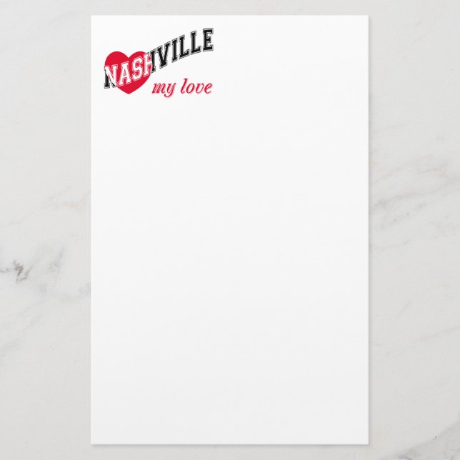 Nashville my love stationery (Front)