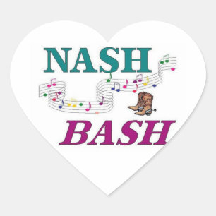 Nashville Nash Bash Music Heart Sticker