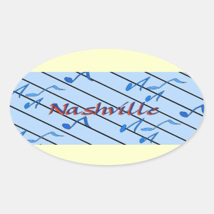 Nashville Notes Blue Oval Sticker