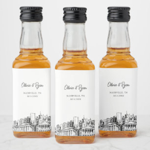 Nashville Party Favour Welcome Gift Custom Liquor Bottle Label