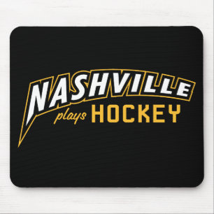 Nashville Plays Hockey Black Mouse Pad