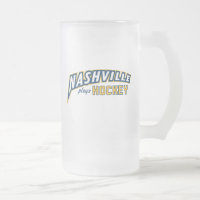 Nashville Plays Hockey Frosted Glass Mug