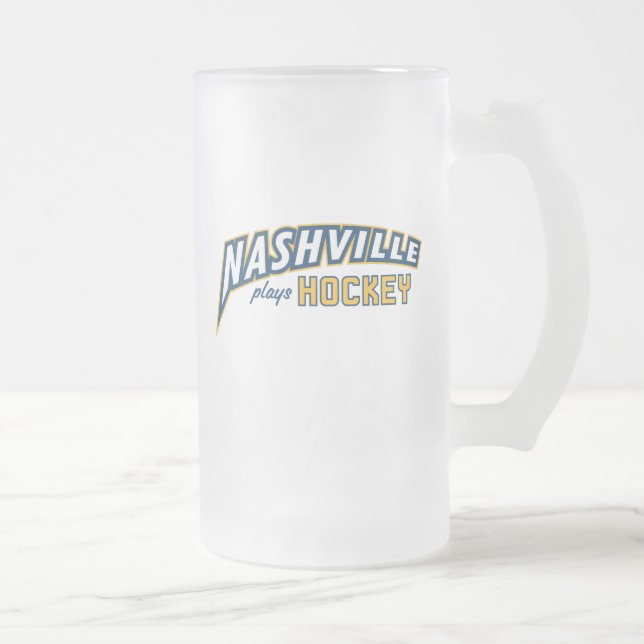 Nashville Plays Hockey Frosted Glass Mug (Right)