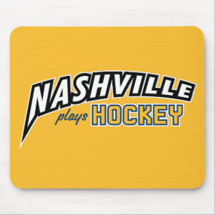 Nashville Plays Hockey Gold Mouse Pad