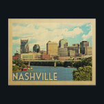 Nashville Postcard Tennessee Vintage Travel<br><div class="desc">Nashville Tennessee design in Vintage Travel style featuring a skyline view of the city.</div>