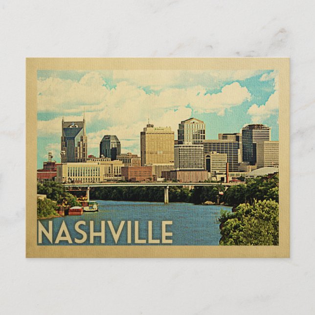 Nashville Postcard Tennessee Vintage Travel (Front)