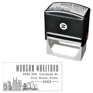 Nashville Resident Modern Deco Skyline Self-inking Stamp
