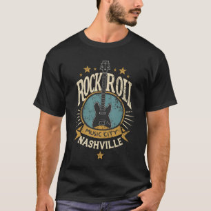 Nashville Rock Roll Music City Music Gift girl T-Shirt