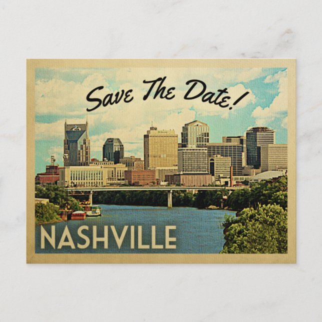 Nashville Save The Date Tennessee Announcement Postcard (Front)