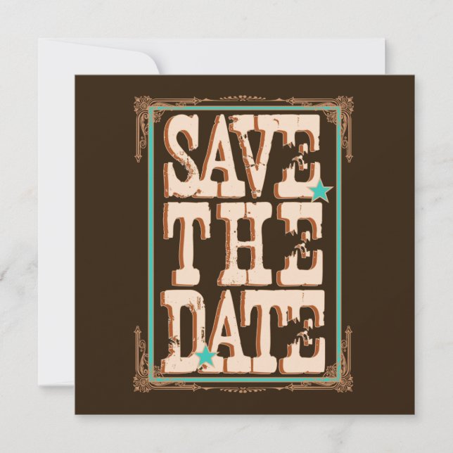Nashville Save the Date:  Turquoise Save The Date (Front)