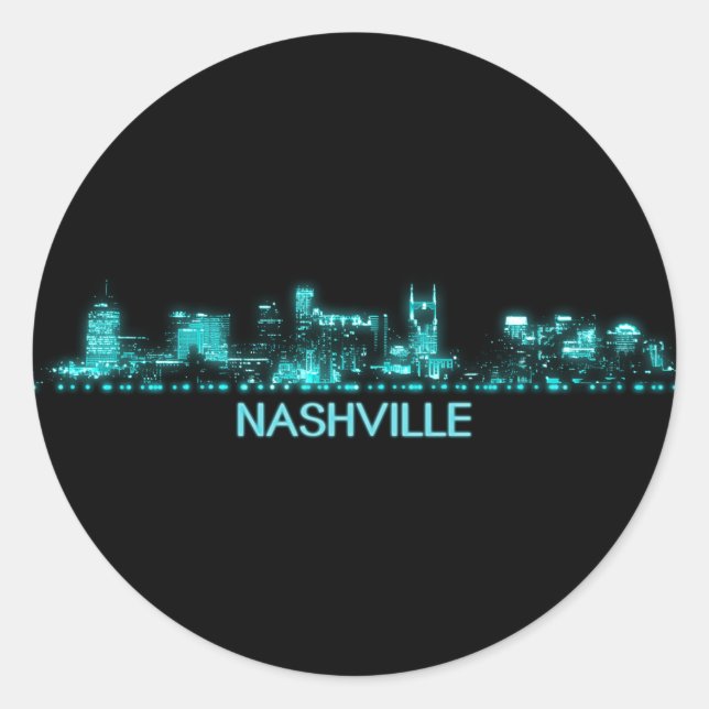 Nashville Skyline Classic Round Sticker (Front)