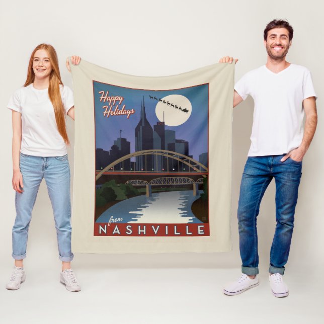 Nashville Skyline Fleece Blanket (In Situ)