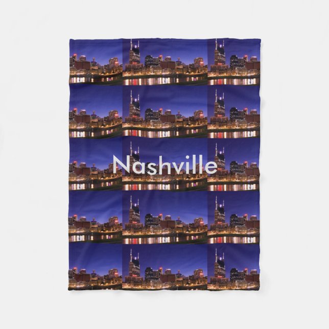 Nashville Skyline Fleece Blanket (Front)