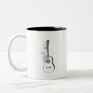 Nashville Skyline Guitar Two-Tone Coffee Mug