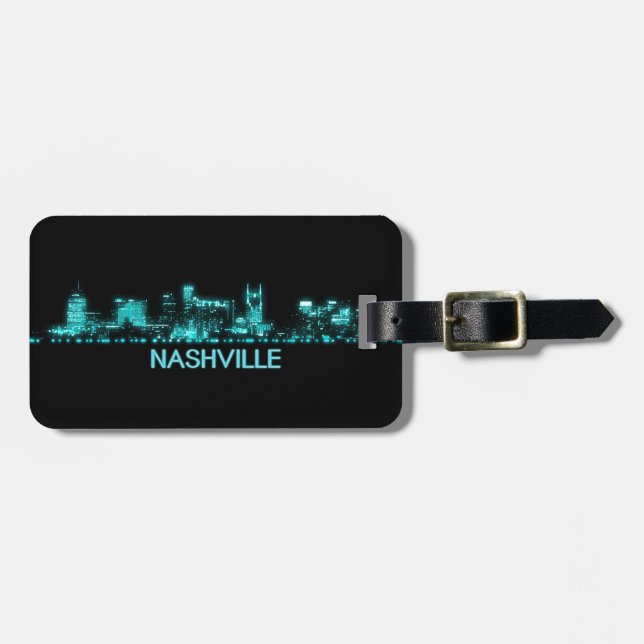 Nashville Skyline Luggage Tag (Front Horizontal)