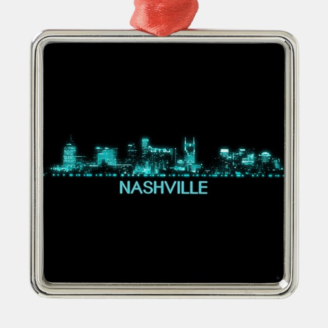 Nashville Skyline Metal Tree Decoration (Front)