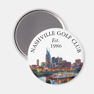Nashville Skyline Personalised Golf Club Name Magnet