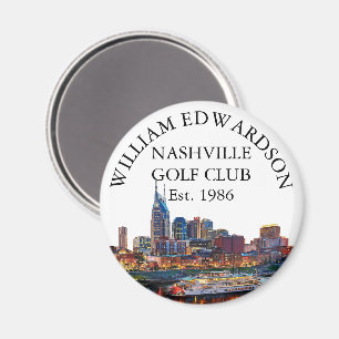 Nashville Skyline Personalised Golf Club Name Magnet