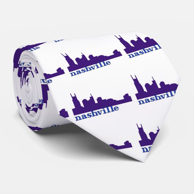 Nashville Skyline Purple Tie (Rolled)