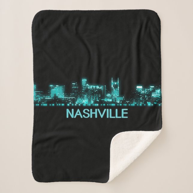 Nashville Skyline Sherpa Blanket (Front)