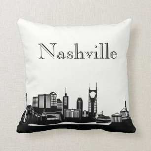 Nashville Skyline Silhouette Front/ Xray Back Cushion