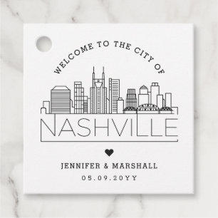 Nashville Skyline   Wedding Welcome Favour Favour Tags