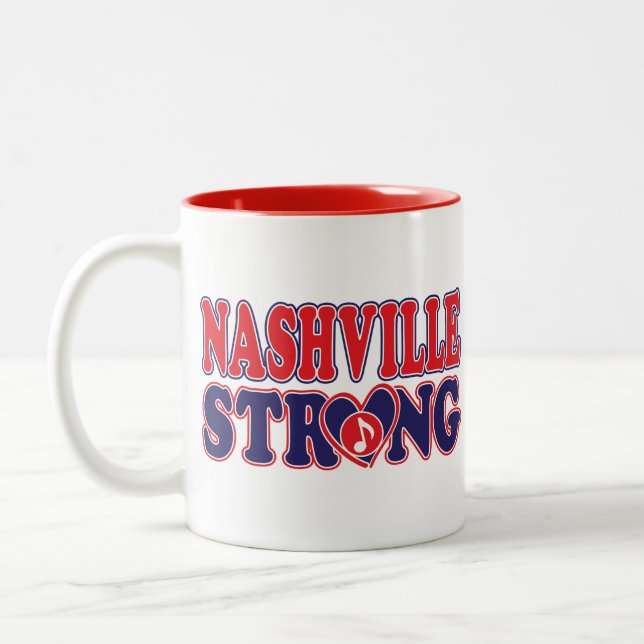 Nashville-Strong-Music-Note Two-Tone Coffee Mug (Left)