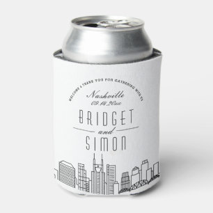 Nashville Stylised Skyline   Wedding Can Cooler